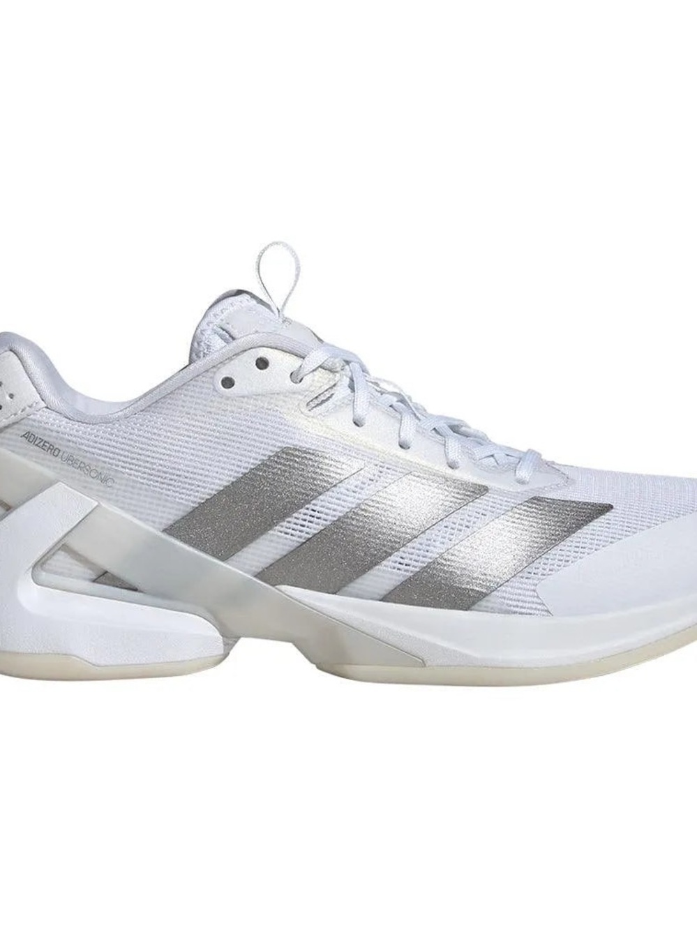 ADIDAS Women's Adizero Ubersonic 5 Tennis Shoes White and Silver Metallic size 9